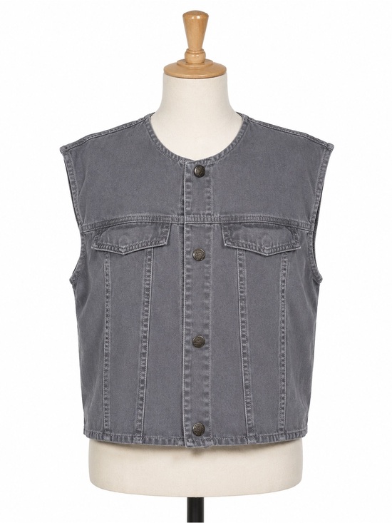 no brand Other - Unisex Sleeveless Denim Vest Jacket - Gray